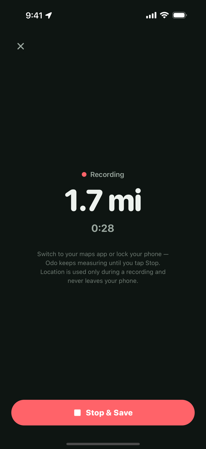 One-tap GPS recording
